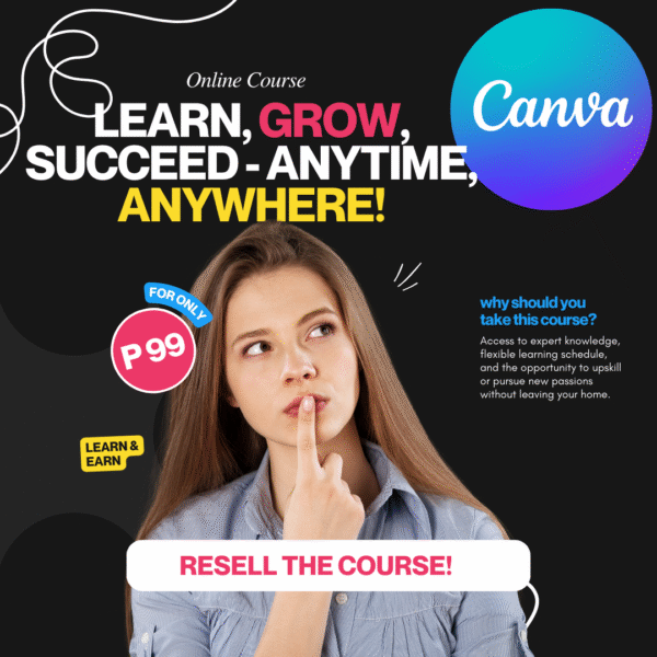 Canva Course, Resell Rights, Video Tutorials Passive Income!