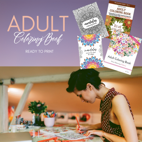 ADULT Coloring (4) Books Self help Stress Free Activities